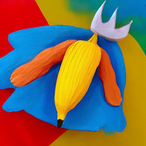 Prompt: A flying banana with wings, 3D Art