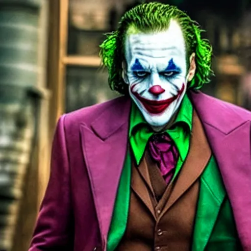 Prompt: film still of Adam Sandler as joker in the new Joker movie