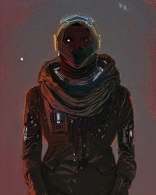 Image similar to detailed portrait atreides cyberpunk futuristic reflective coats decorated with traditional dune ornaments by ismail inceoglu dra