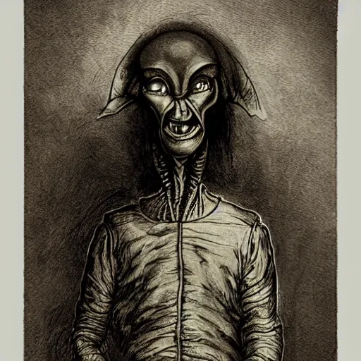 Prompt: an alien in the style of rembrandt