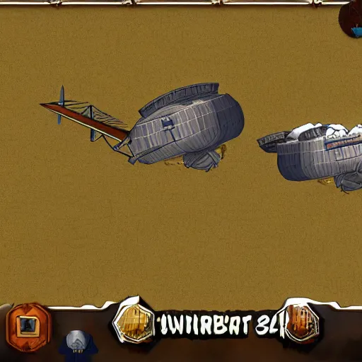 Prompt: airships battle in the style of the game airships conquer the skies, screenshots