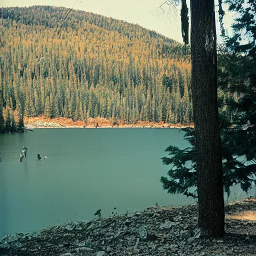Image similar to a week at the lake [ zeiss ikon zm, planar 5 0 mm f / 2, cinestill 5 0 d ]