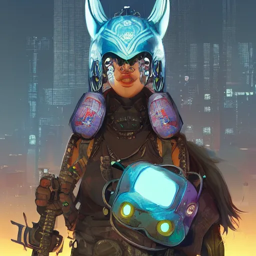 Image similar to cyberpunk viking helmet mask warrior goddess robot ninja fantasy, art gta 5 cover, official fanart behance hd artstation by jesper ejsing, by rhads, makoto shinkai and lois van baarle, ilya kuvshinov, ossdraws