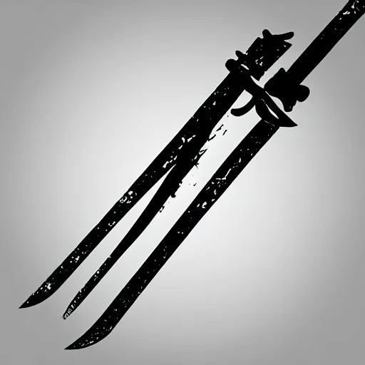 Image similar to an evil black sword on a blank background. ( rpg illustration )