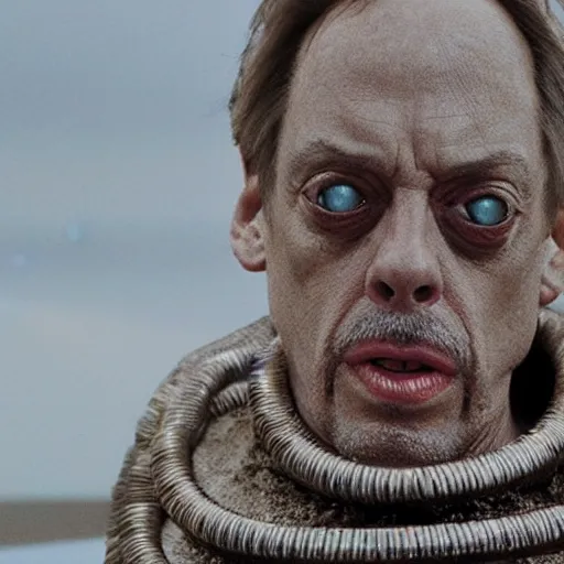 Image similar to photo of Steve buscemi as a sandworm from Dune, sharp lighting, high contrast