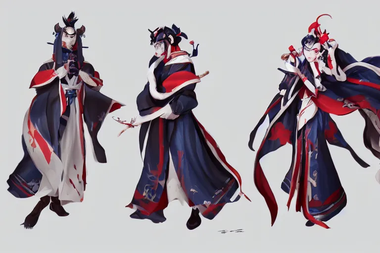 Image similar to Onmyoji detailed art, artstation, by Zeronis, by Bo Chen, by Alex Flores