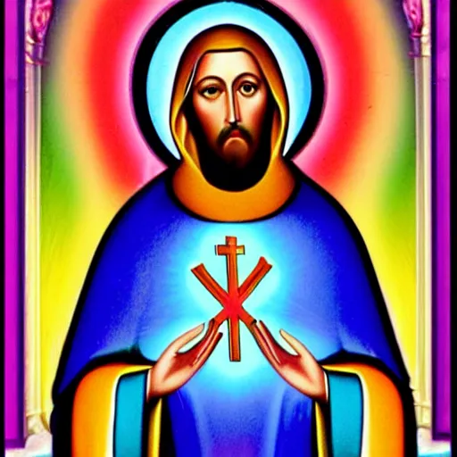 Image similar to holy catholic saint by Lisa Frank
