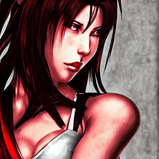 Image similar to digital art of tifa lockhart by logan cure