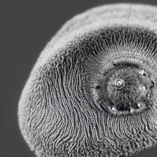 Prompt: electron microscope photograph of a Friendly Tardigrade Animal, smiling and waving at the camera