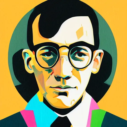 Prompt: portrait of le corbusier by sachin teng