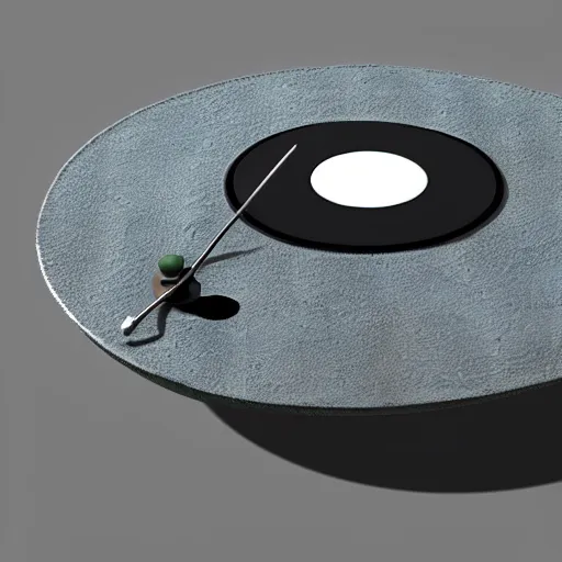 Prompt: a funny turntable with a needle on top of kiwi texture, a low poly render by blender guru, featured on polycount, computer art, sketchfab, rendered in maya, voxel art