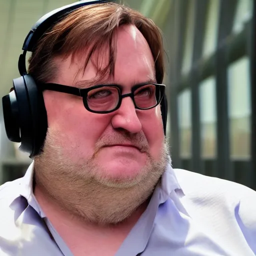 gabe newell in an interview, barefoot, toenails, sharp