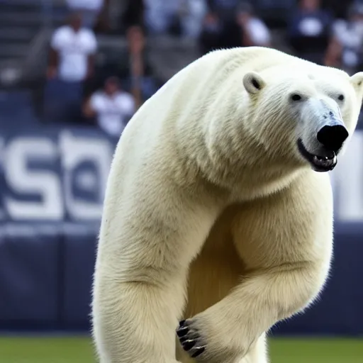 Prompt: pete alonso as a polar bear hybrid