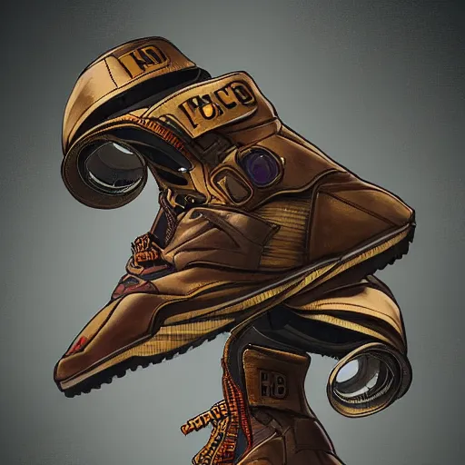 Prompt: hip - hop sneaker concept art, steampunk, sharp focus, illustration, concept art by tooth wu