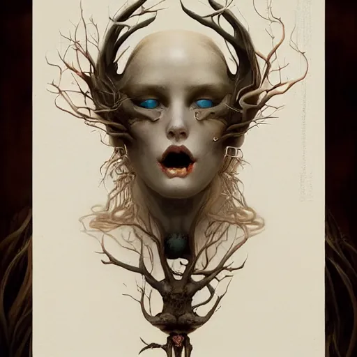 Image similar to people tethered and sewn to each other, in the style of peter mohrbacher by weta digital and beth cavener, high face symmetry, intricate, masterpiece, award winning, high face symmetry, intricate