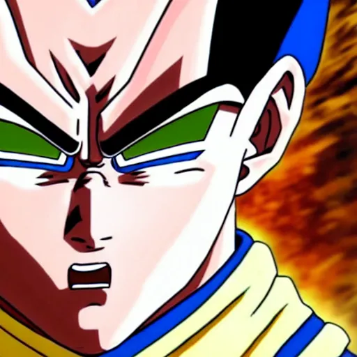 Hyperrealistic, high definition live action full body portrait of vegeta