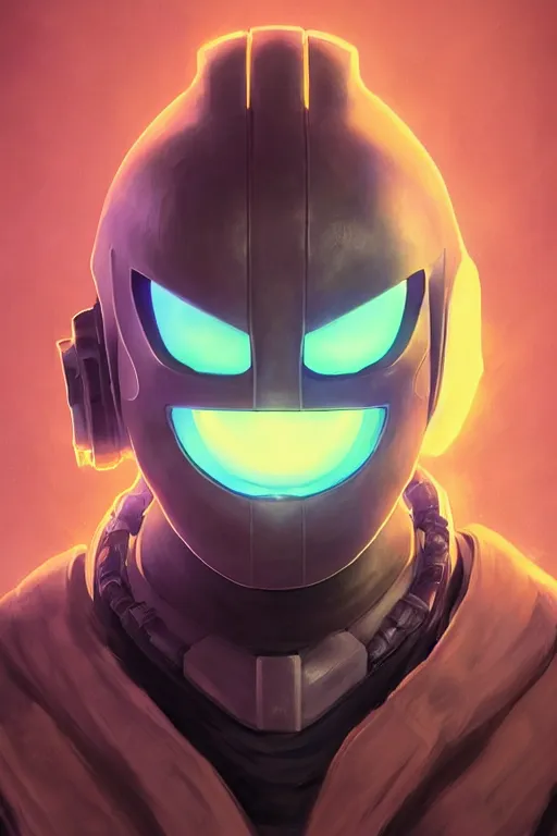 Image similar to epic mask helmet robot ninja portrait stylized as fornite style game design fanart by concept artist gervasio canda, behance hd by jesper ejsing, by rhads, makoto shinkai and lois van baarle, ilya kuvshinov, rossdraws global illumination radiating a glowing aura global illumination ray tracing hdr render in unreal engine 5