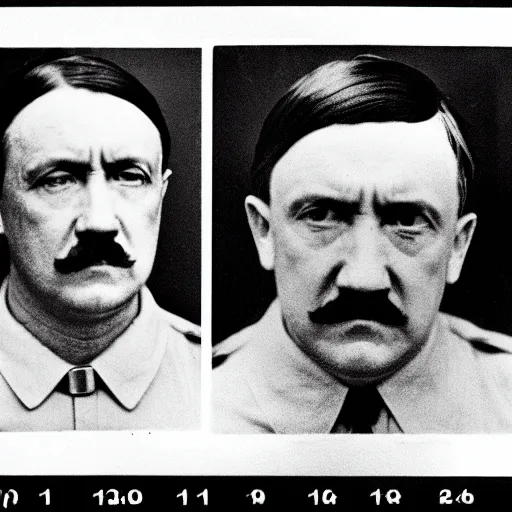 Image similar to closeup adolf hitler mugshot