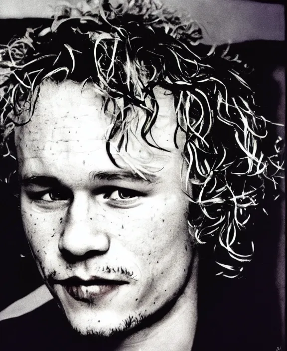 Image similar to heath ledger by andy warhol