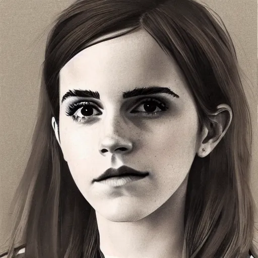 Prompt: portrait of Emma Watson by Shimoda, Hikari.