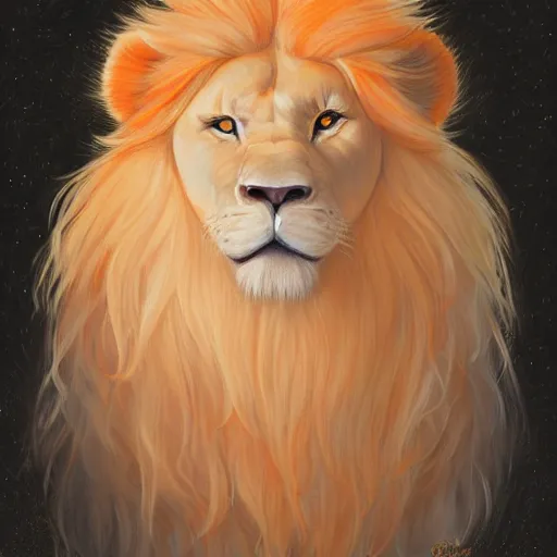 Image similar to aesthetic portrait commission of a albino male furry anthro lion wearing a cute orange colored cozy soft pastel winter outfit, detailed face , hyperdetailed, autumn atmosphere. Character design by charlie bowater, ross tran, artgerm, and makoto shinkai, detailed, inked, western comic book art, 2021 award winning painting