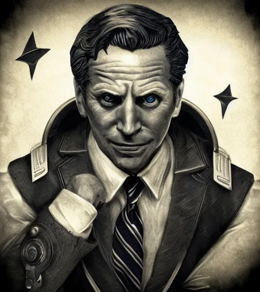 Image similar to portrait of joe biden cosplaying bioshock, by wlop, by simon stalengrad, bioshock screenshot, photorealistic fan art, intricate shading, steampunk, patriot