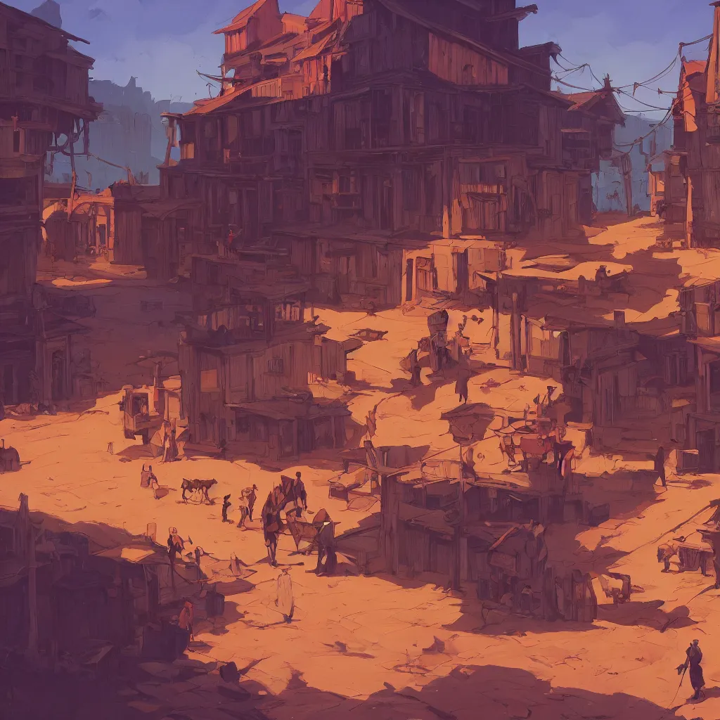 Image similar to western ghosttown background stylized, official fanart behance hd artstation by jesper ejsing, by rhads, makoto shinkai and lois van baarle, ilya kuvshinov, ossdraws, by feng zhu and loish and laurie greasley, victo ngai, andreas rocha, john harris