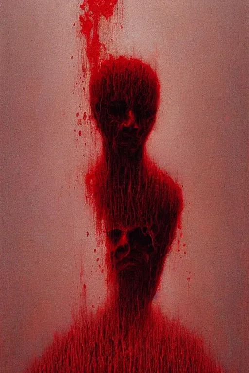Prompt: red spirit of wrath artstation painted by Zdislav Beksinski and Wayne Barlow