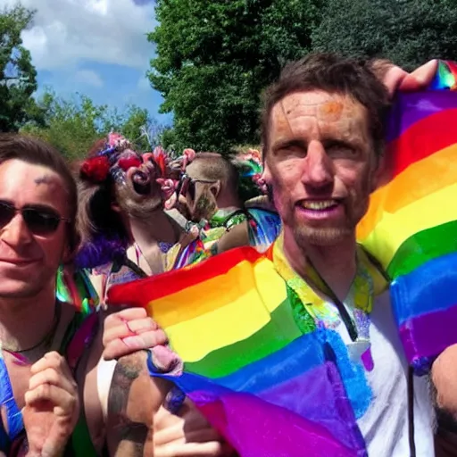 Prompt: uruks - hai celebrating gay pride