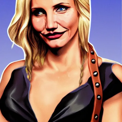 Prompt: cameron diaz portrait, riverdale, comic, comix