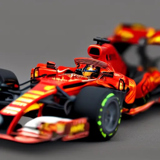 Image similar to photograph, formula 1, sf 9 0, hot wheels, macro, photorealism, bokeh, hd, 4 k