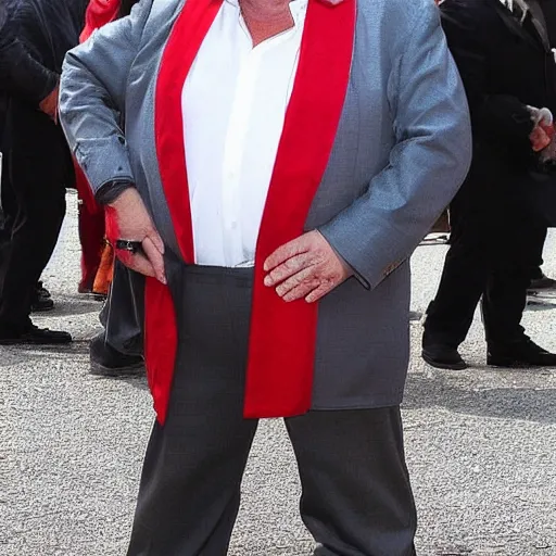 Prompt: Gérard Depardieu dressed as Mario