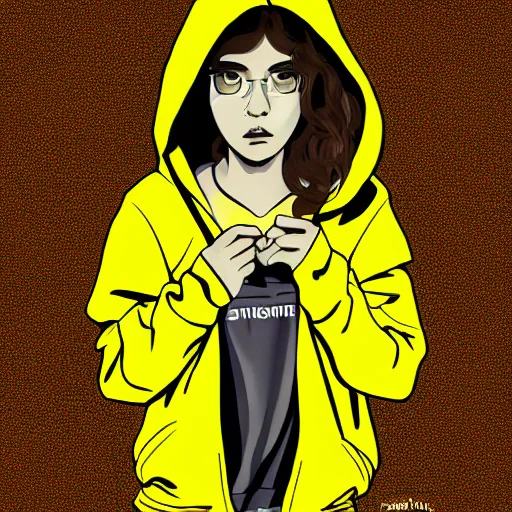 girl in yellow hoodie, portrait, illustration, | Stable Diffusion | OpenArt