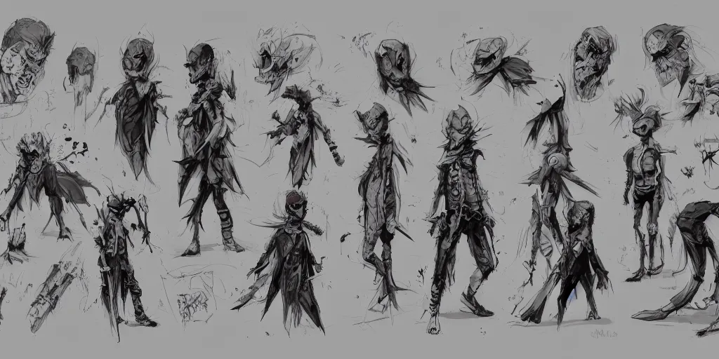 Image similar to evil kid, character sheet, concept design, contrast, kim jung gi, greg rutkowski, zabrocki, karlkka, jayison devadas, trending on artstation, 8 k, ultra wide angle, pincushion lens effect