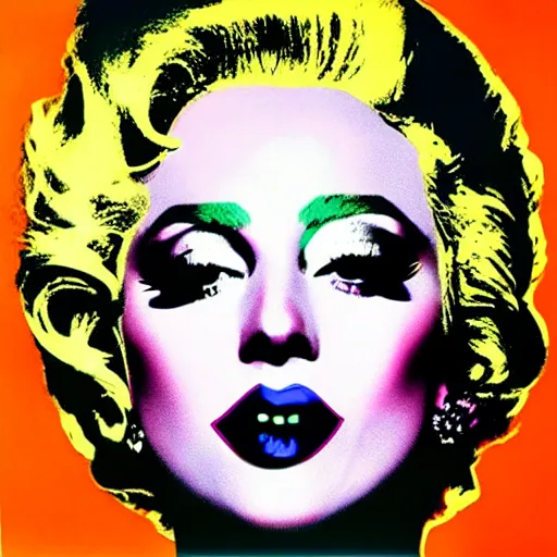 Image similar to lady gaga by andy warhol