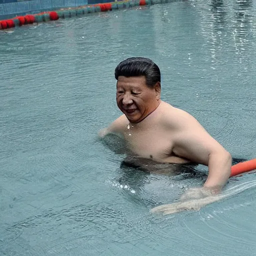Image similar to xi jinping swimming in concrete