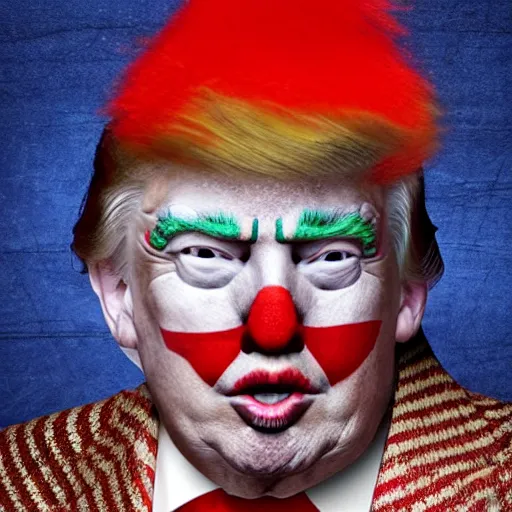 Image similar to donald trump in clown makup