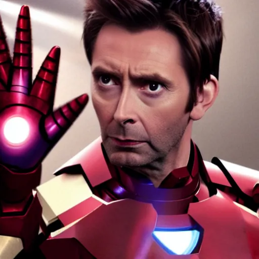 Image similar to david tennant as iron man