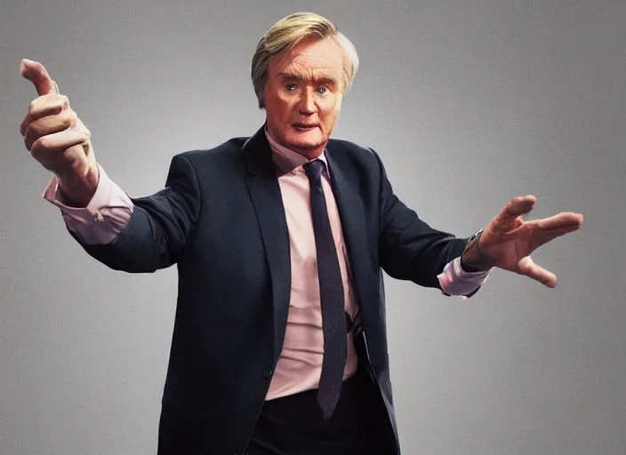 Image similar to action shot of ken barlow from coronation Street performing a hadouken, realistic, detailed, cinematic, concept art, digital art,