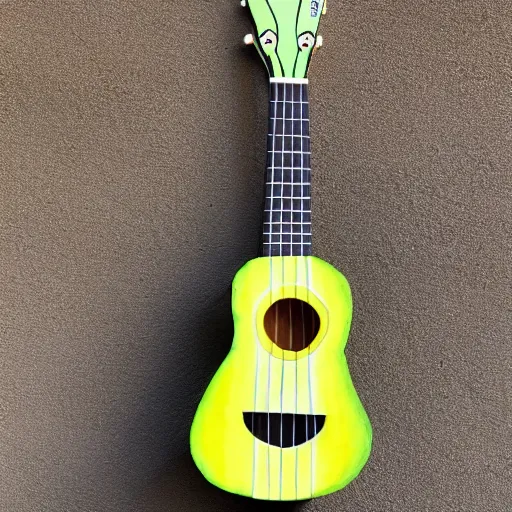 Prompt: avocado ukulele painted by matisse