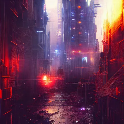 Image similar to cyberpunk city, moon, landscape, intricate, detailed, volumetric lighting, scenery, digital painting, highly detailed, artstation, sharp focus, illustration, concept art, ruan jia, steve mccurry