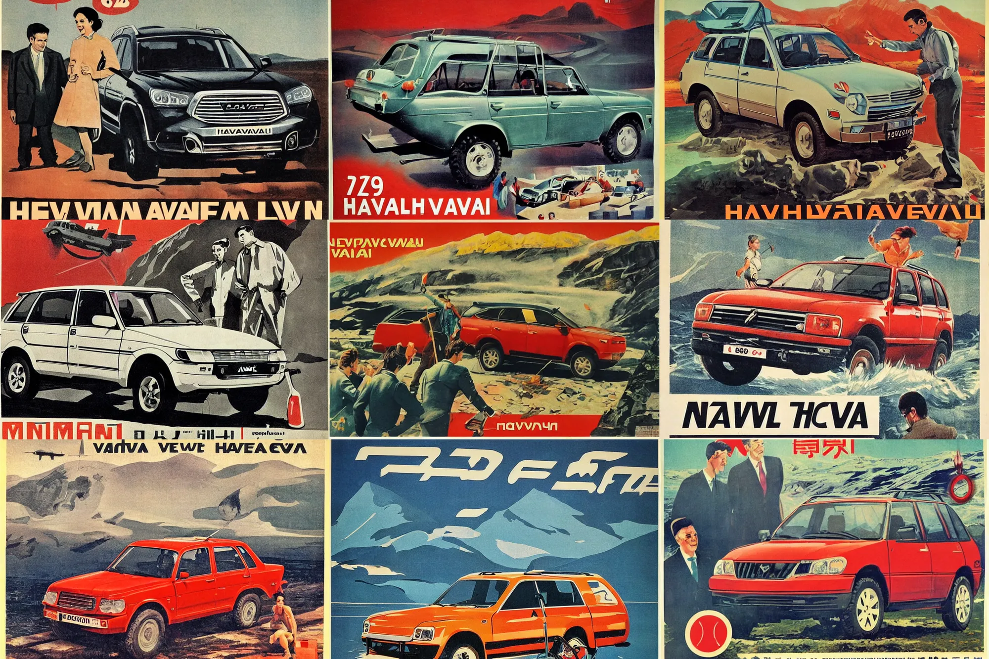 Prompt: advertising new modern haval on a soviet poster