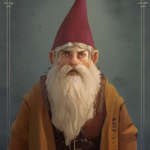 Image similar to Portrait of a gnome called Eldon, who is a young wizard that studied at the School of Abjuration, art by argerm and greg rutkowski, trending on artstation.