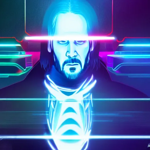 Prompt: john wick in the tron universe, 4 k, digital art