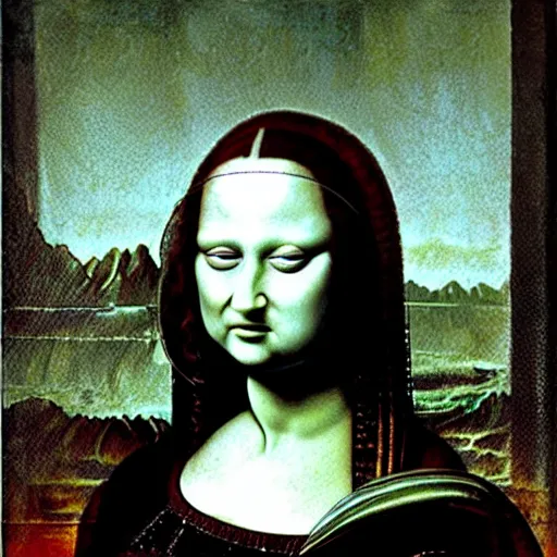 Image similar to giger, h. r. - monalisa in the style of giger, h. r. by giger, h. r.