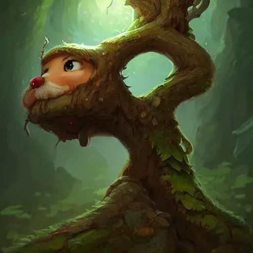 Image similar to cute little anthropomorphic tree!!!!, bark!!! skin, tiny, small, short, cute and adorable, pretty, beautiful, dnd character art portrait, matte fantasy painting, deviantart artstation, by jason felix by steve argyle by tyler jacobson by peter mohrbacher, cinema