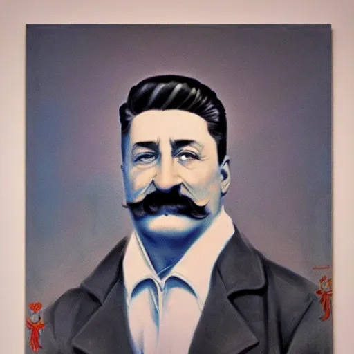 Prompt: portrait of iosif stalin style of james jean