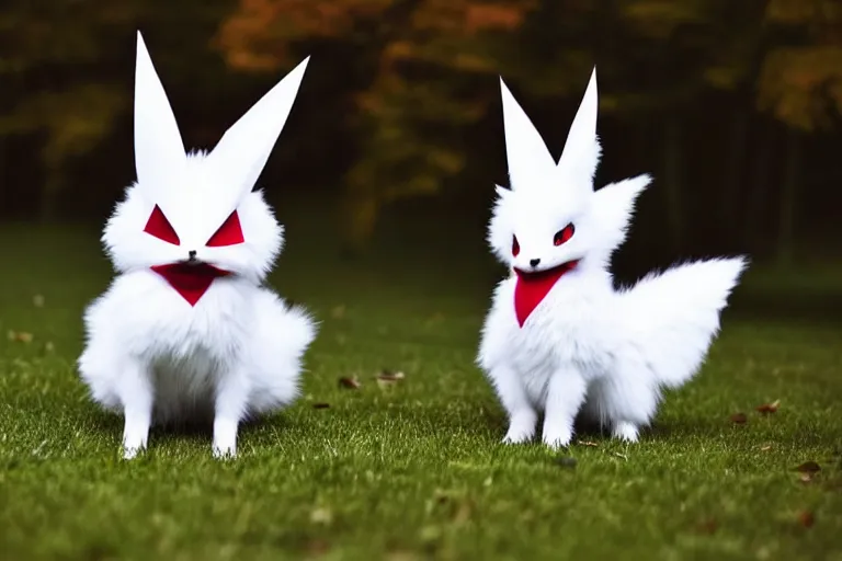 Image similar to real life zangoose pokemon, cute!!!, heroic!!!, adorable!!!, playful!!!, fluffly!!!, happy!!!, cheeky!!!, mischievous!!!, ultra realistic!!!, autumn, clear weather, ( golden hour ), sharp focus
