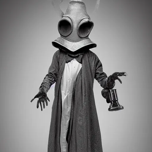 Image similar to teenage plague doctor prom photo. extremely lush lifelike detail. award - winning digital art by ansel adams, roger deakins, steichen. surreal scientific photoillustration, masterpiece, artstation, shutterstock polycount contest winner, biomorphic. child larva plague doctor