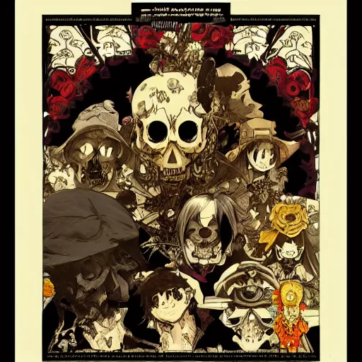 Prompt: anime manga skull portrait boy soldier ape skeleton illustration detailed patterns art Geof Darrow and Phil hale and Ashley wood and Ilya repin alphonse mucha pop art nouveau